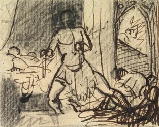 Studie von Figuren in einer dramatischen Szene