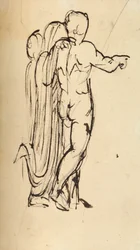 Studie einer Gruppe stehender Figuren