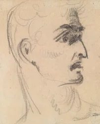 Studie eines Gesichtsausdrucks eines Mannes