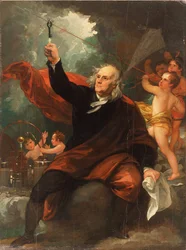Benjamin Franklin zieht Elektrizität aus dem Himmel