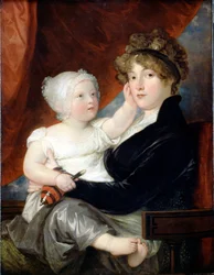 Mrs. Benjamin West II mit ihrem Sohn Benjamin West III