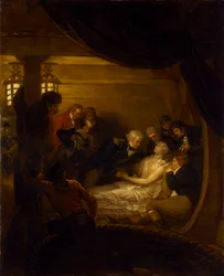 Der Tod Lord Nelsons im Cockpit des Schiffes 