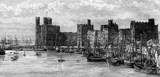 Caernarfon Castle, Gwynedd, Wales, 19. Jahrhundert