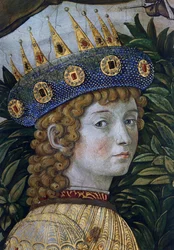 Caspar, angebliches Porträt von Lorenzo il Magnifico, Detail aus der Prozession der Heiligen Drei Könige