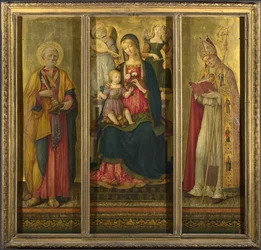 Jungfrau und Kind mit den Heiligen Petrus und Nikolaus, 1479