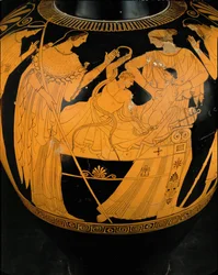 Der junge Herakles kämpft gegen zwei von Zeus gesandte Schlangen