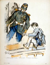 Kind und Polizist (Gravur)