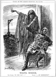 Punch-Karikatur über das Sinken der Lusitania, 1915