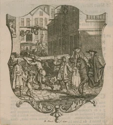 Eine Szene aus London, datiert 1720
