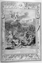 Apollo und Diana töten Niobes Kinder mit ihren Pfeilen, 1733