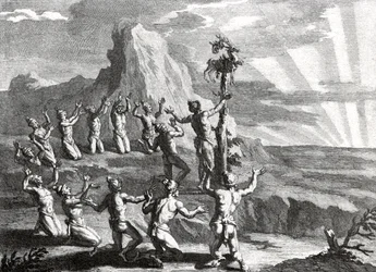 Sonnenanbetung durch Ureinwohner Nordamerikas