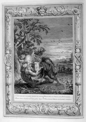 Tithonus, Auroras Ehemann, in eine Heuschrecke verwandelt