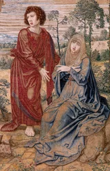 Flämischer Wandteppich. Serie Baldachin von Karl V. Christus der Barmherzige
