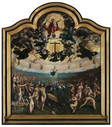 Das Jüngste Gericht und die sieben Werke der Barmherzigkeit, zentrales Panel