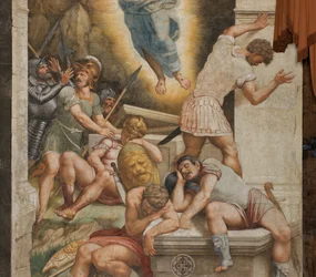 Counterfaccata, Bernardino Gatti, Auferstehung 1529 (Detail)