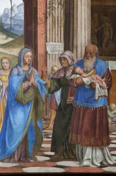 Detail der Darstellung Jesu im Tempel