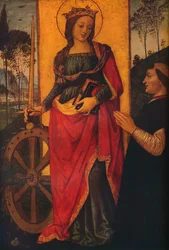 Heilige Katharina von Alexandria mit einem Stifter, ca. 1480