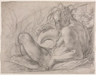 Der Flussgott Tiber (Studie für ein Fresko, Wunder des Schnees oder die Gründung von Santa Maria Maggiore, Rom in der Canigiani-Kapelle von S. Felicita, Florenz)