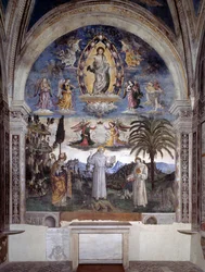 Herrlichkeit des Bernardino von Siena (Fresko, ca. 1486)