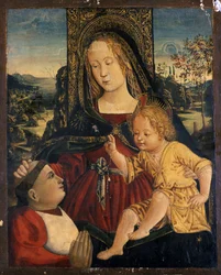 Madonna mit Kind und einem Kardinal als Wohltäter