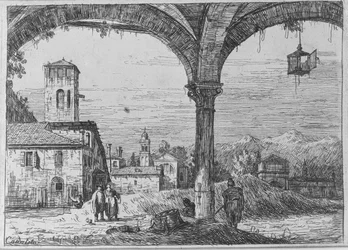 Landschaft (Blick auf Padua von der Befestigungsanlage)