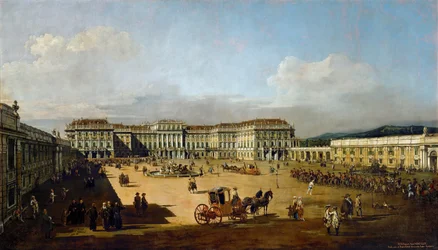 Schloss Schönbrunn von der Vorderseite gesehen, zwischen 1758 und 1761