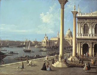 Das Bacino di San Marco und die Kirche Santa Maria della Salute, Venedig, von der Piazzetta aus
