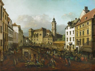 Die Freyung in Wien, Österreich, von Südosten gesehen