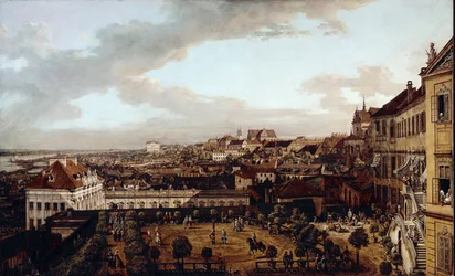 Blick auf Warschau, von der östlichen Loggia der königlichen Villa in Richtung Krakau