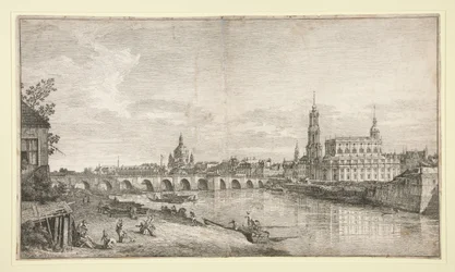 Ansicht der Brücke bei Dresden über die Elbe