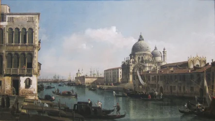 Blick auf den Canal Grande: Santa Maria della Salute und die Dogana vom Campo Santa Maria Zobenigo