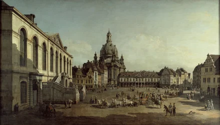 Blick auf den Neumarkt in Dresden vom Jüdenhofe