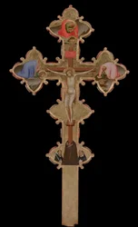 Tragbares, doppelseitiges Kreuz verso, 1335-1340