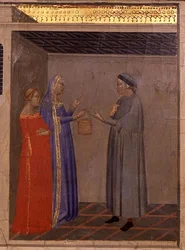 Predella-Panel, das eine Szene aus 