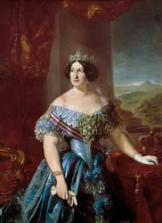 Porträt von Isabella II. von Spanien (Isabella de Bourbon) (1830-1904). Gemälde von Bernardo LOPEZ PIQUER