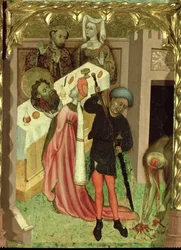 Altarbild des Hl. Johannes der Täufer: Enthauptung des Hl. Johannes und Präsentation seines Kopfes durch Salome beim Bankett des Herodes