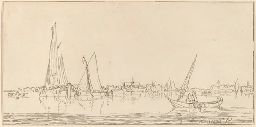 Fluss mit Stadt, 1775
