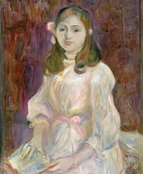 Porträt von Julie Manet (1878-1966) mit einem Buch, 1889