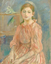 Die Tochter des Künstlers mit einem Sittich, 1890