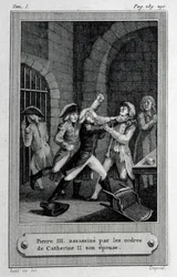 Die Ermordung des russischen Kaisers Peter III. Fjodorowitsch am 17. Juli 1762, 18. Jahrhundert.