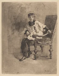 Sitzender Akolyth, um 1872