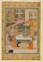 Ein Gartentreffen mit einem Prinzen in einem grünen Jama