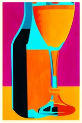 Lebhaftes Weinglasflasche