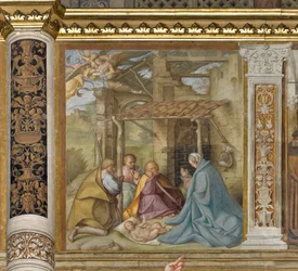 Zentrales Kirchenschiff, Vierte Nordspanne, Anbetung der Hirten, Boccaccio Boccaccino 1516-17