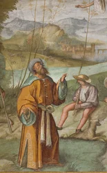 Zentrales Schiff, Erstes nördliches Joch, Verkündigung an Gioacchino, Detail