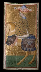 Visconti-Sforza-Tarotkarten: das Pferd der Münzen