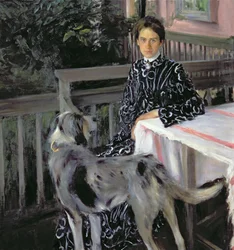 Porträt von Yulia Yevstafievna Kustodieva (1880-1942), die Frau des Künstlers, 1903