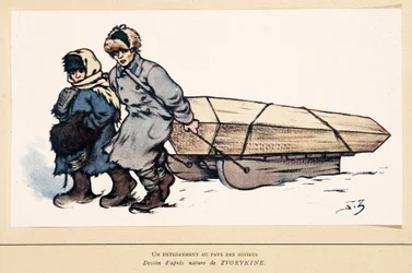 Eine Beerdigung in Russland, aus Histoire des Soviets, veröffentlicht 1922