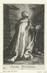 Heilige Syncletica von Alexandria als Einsiedlerin (Sancta Syncletica, Serie: Kluizenaressen, Sacra Eremus Ascetriarum)