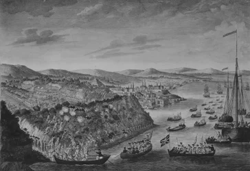 Eine Ansicht der Einnahme von Quebec, 13. September 1759, ca. 1760